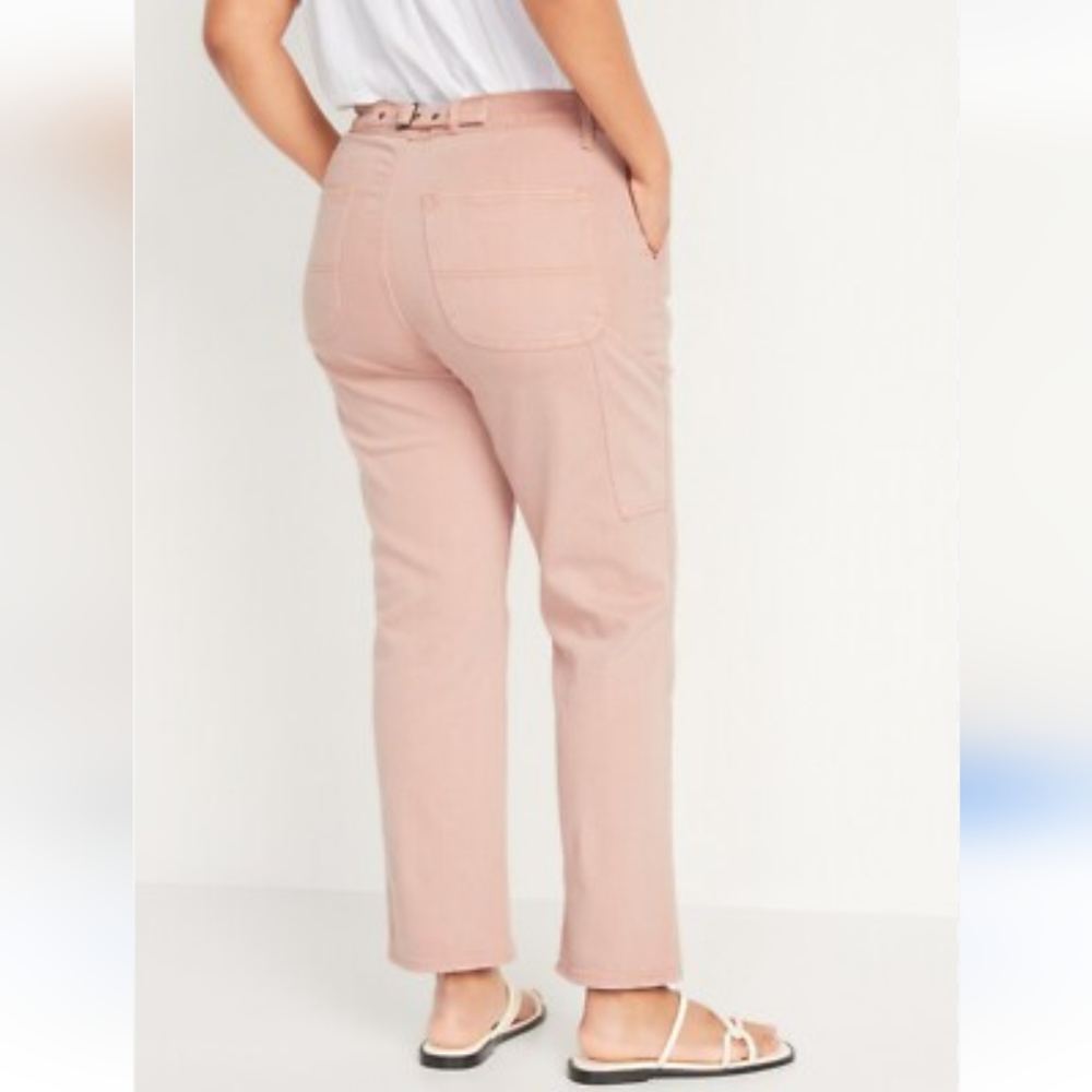 NWT Old Navy High Rise Straight Cargo In Dusty Rose Size 28W